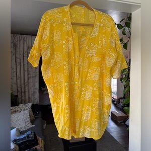 Yellow Elephant Print Free People Romper